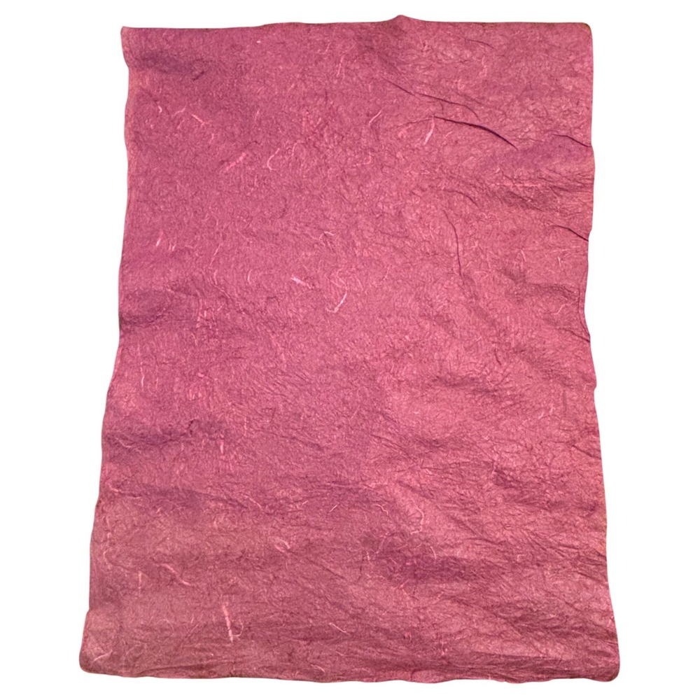 Handmade Mulberry Paper Sheet Magenta Pink Textured‎ Fiber Craft Paper 23x17